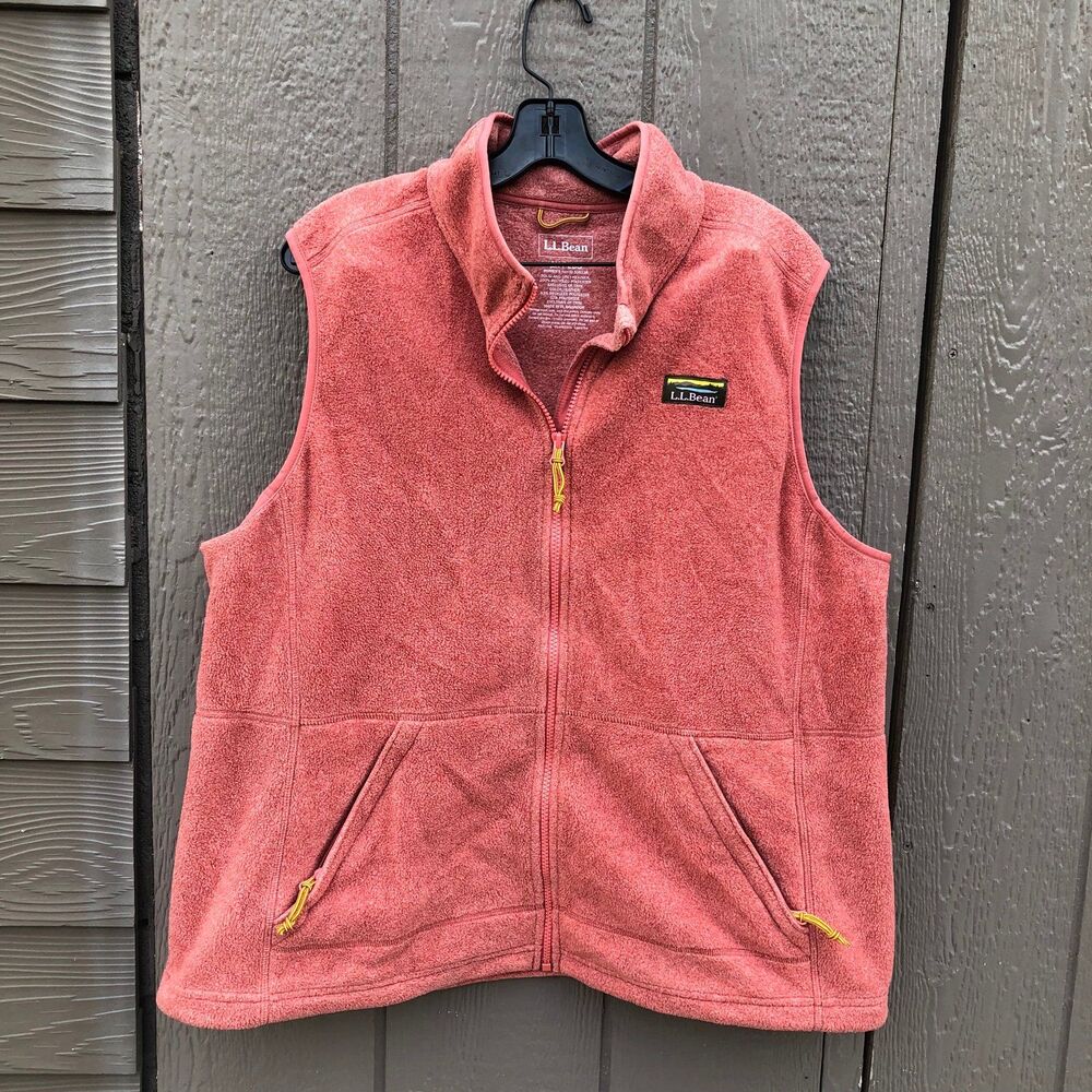 LL bean fleece coral pink vest women’s size 1X plus